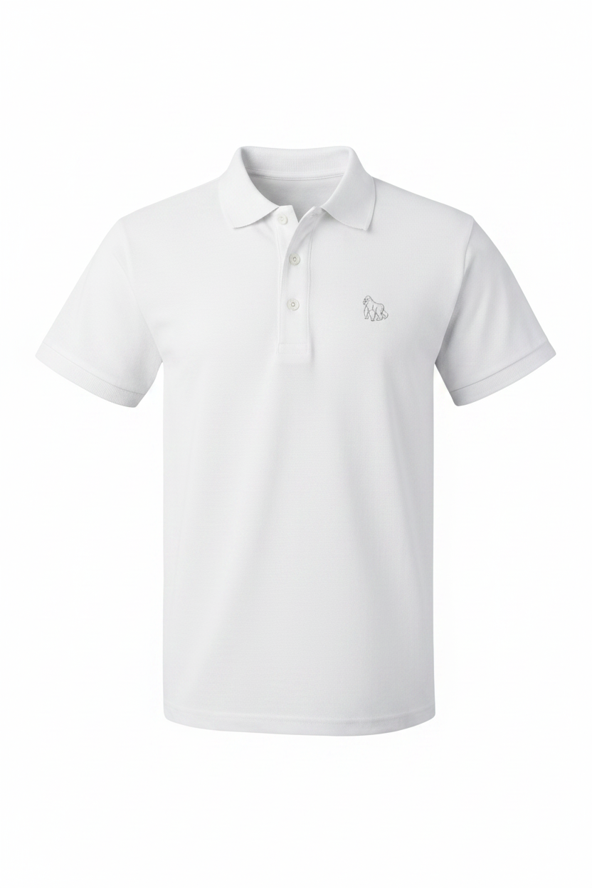 Polo blanc Dos Argenté gorille miniature