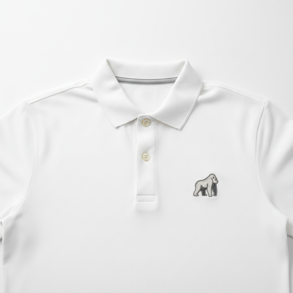 Polo logo gorille - blanc