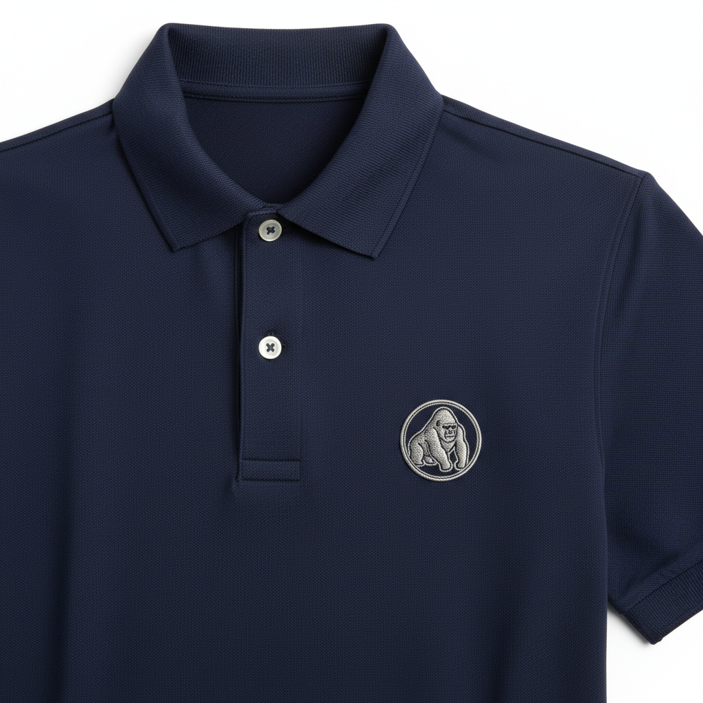 Polo logo gorille - bleu marine