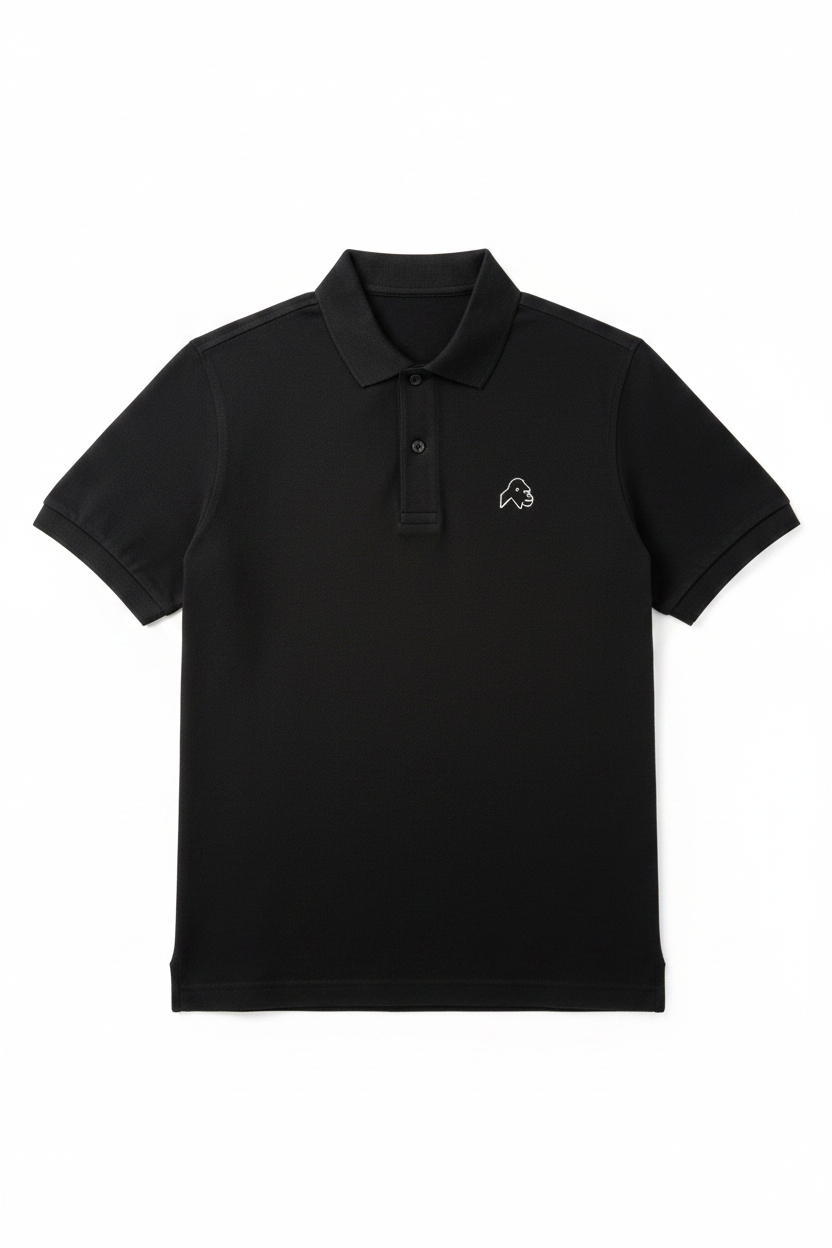 Polo noir Dos Argenté gorille miniature