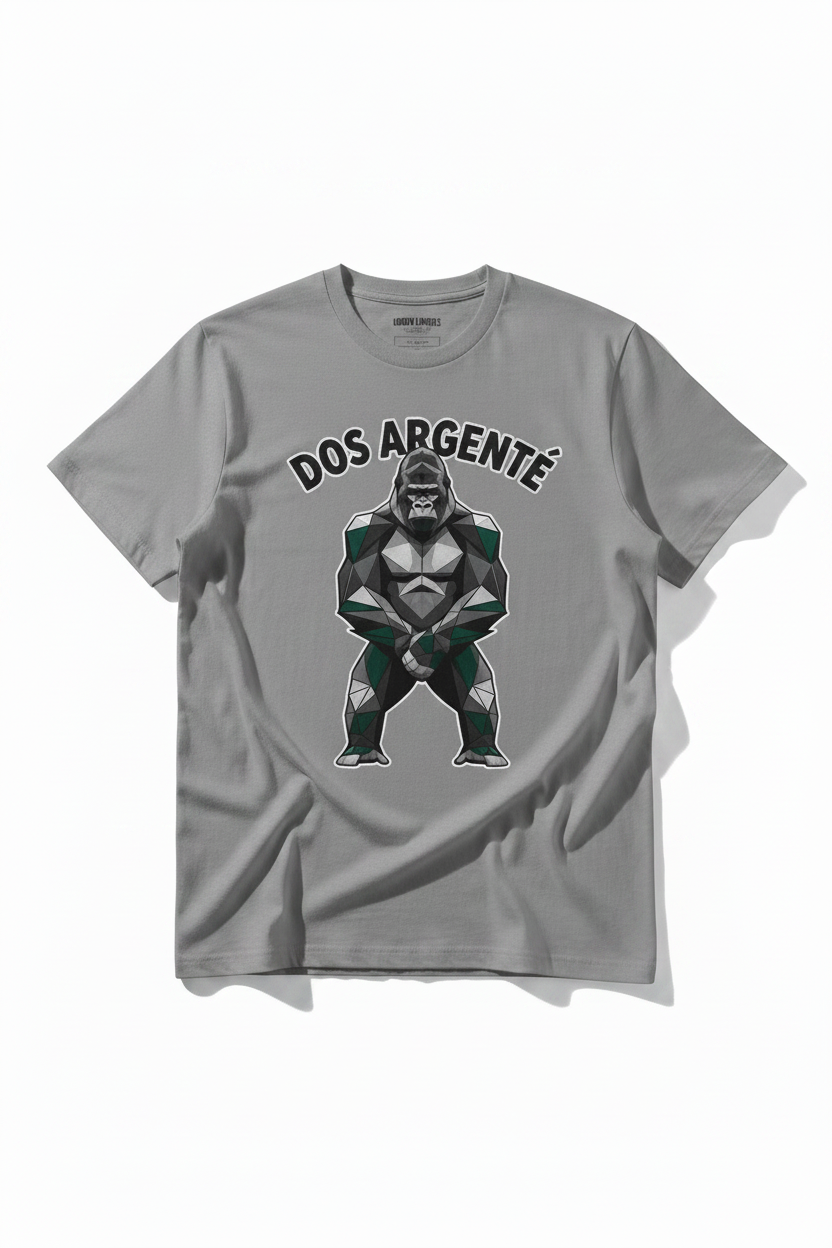 T-shirt gris Dos Argenté