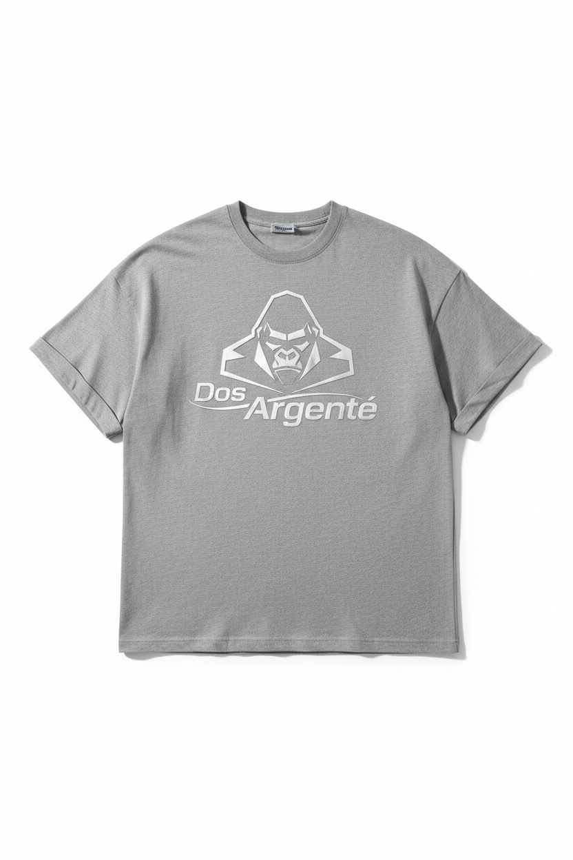 T-shirt gris oversize Dos Argenté