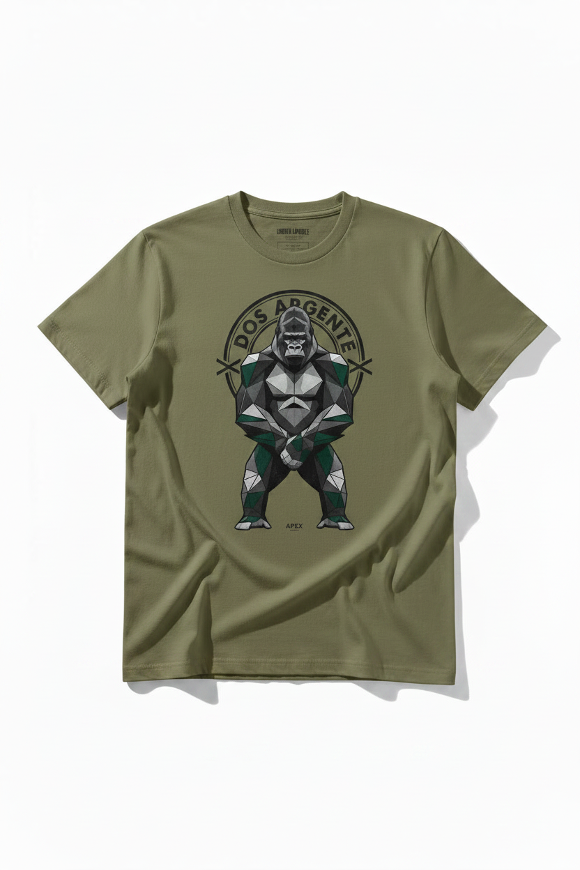 T-shirt kaki Dos Argenté