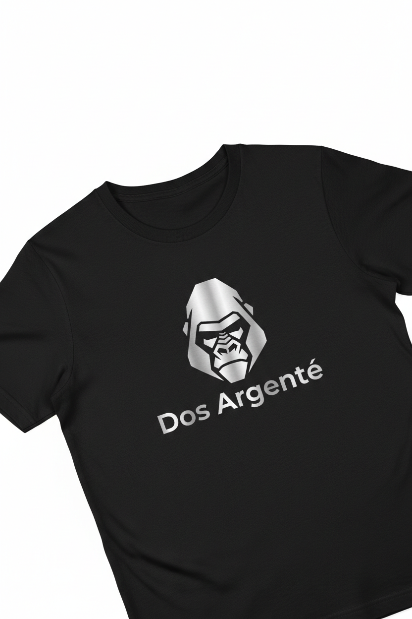 T-shirt noir Dos Argenté