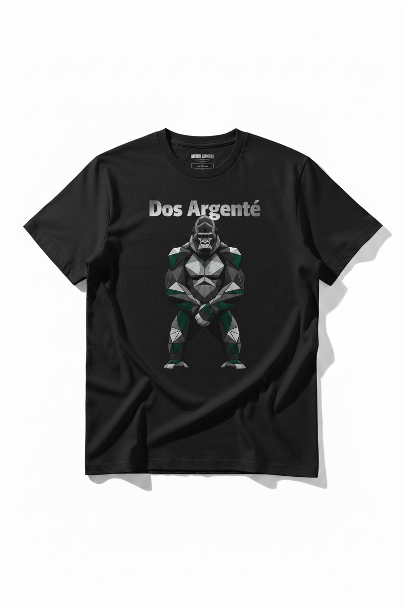 T-shirt noir Dos Argenté