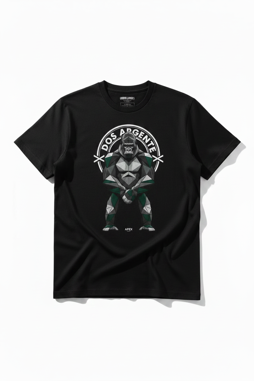 T-shirt noir Dos Argenté